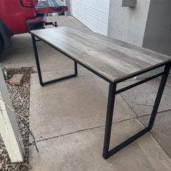 Grey Desk & Leather Chair $120