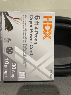 HDX 6 ft 4-Prong Dryer Power Cord