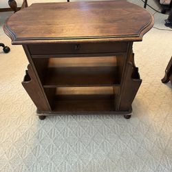 Vintage End Table Magazine Rack