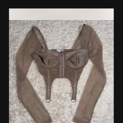 Tan Crop Corset Top