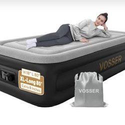 Vosser Twin Size Air Mattress With Built-In Pump 8” Lift