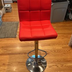 Red Leather Bar Stools New Set Of 2