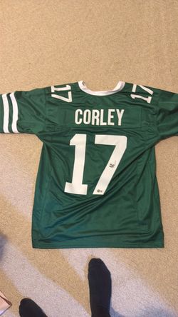 Corley #17 Signed Green Football Jersey