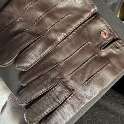 Hermas Paris leather gloves brand new