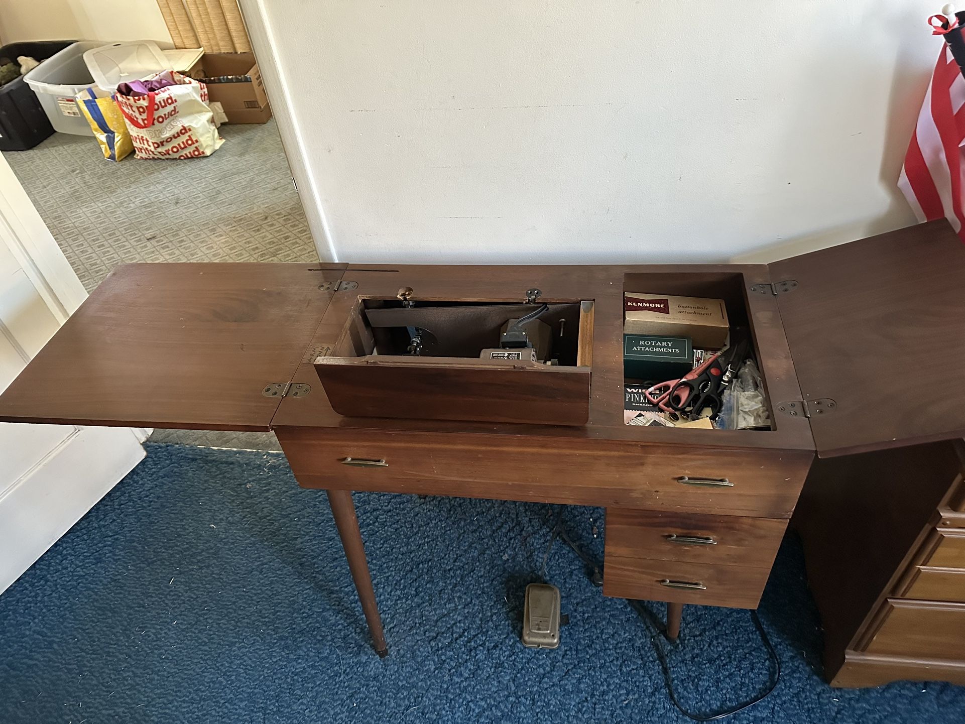 Mid Century Kenmore sewing machine & Accessories 