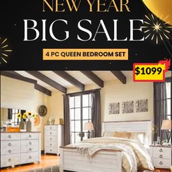 4 PC QUEEN BEDROOM SET 