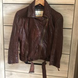 Dark brown 100% Leather Jacket 