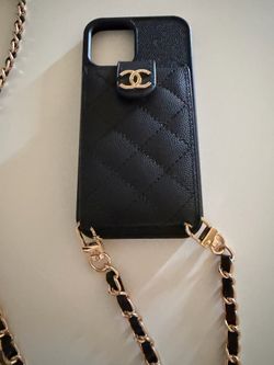 iPhone 12 Pro Chanel case with strap and wallet!