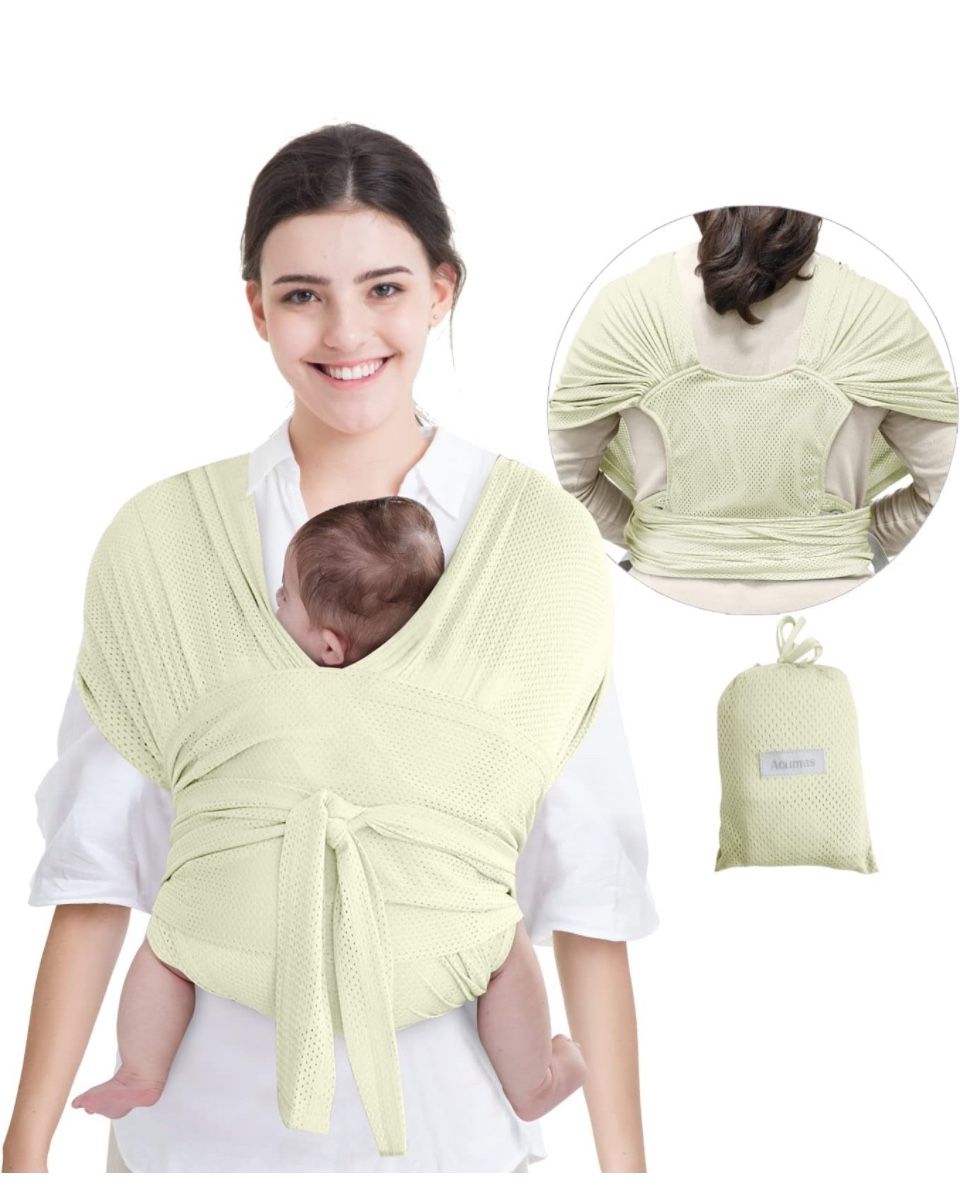 New Baby Wrap Carrier,Adjustable Baby Carrier Newborn to Toddler Original Stretchy Infant Sling, Perfect for Newborn Babies and Children (Beige)