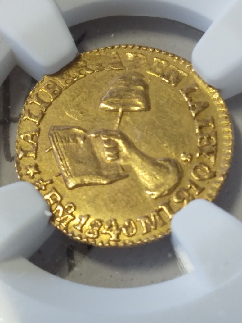 1840MO ML UNC DETAILS MEXICO 1/2 ESCUDO REPUNCHED DATE