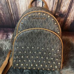 Michael Kors Abbey Signature Studded Backpack