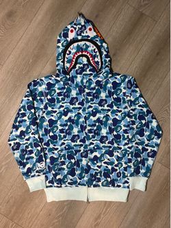 Blue Bape Full Zip Up Hoodie
