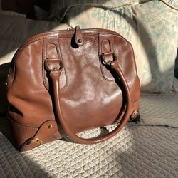 Banana Republic Cognac Bowling Bag
