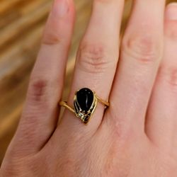 Antique Onyx and Diamond Ring
