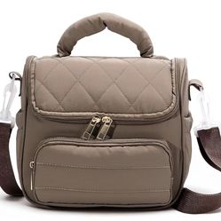 Lunch Bag for Women Adults, Portable Insulated Puffer Lunch Tote Bag, Reusable Leakproof Lunch Box Cooler with Handles For Work Picnic Travel Trip - C