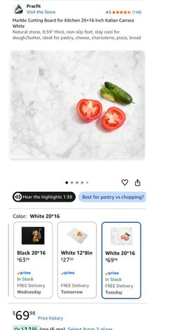 Marble cutting board 20x16