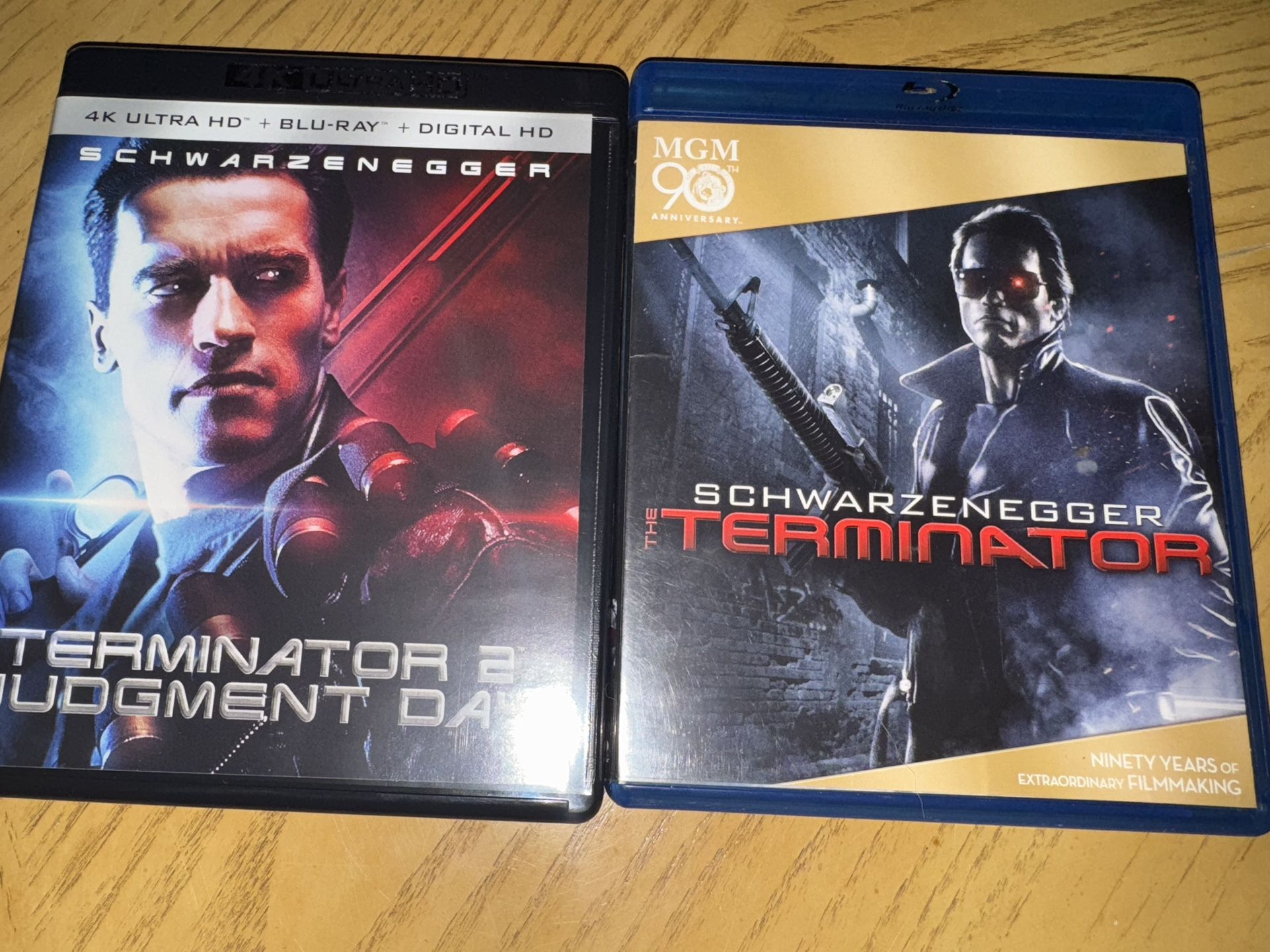 Terminator 1 Bluray & Terminator 2 4k UHD and Bluray