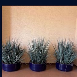 One Set of 3 Artificial Ceramic Potted Plants 
