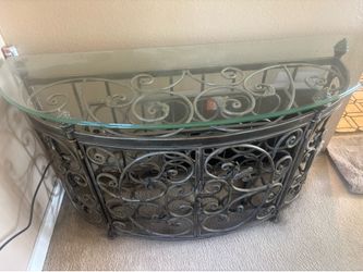 Console table with bottle holders