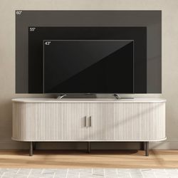 63inch Modern Wood TV Stand with Storage and Shelves to Fit up to 80" TVs