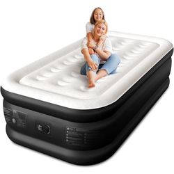 Twin XL Air Mattress with Built-in Pump, 18" Raised Comfort,