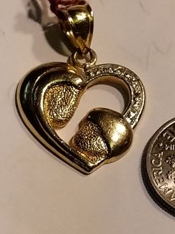14K HEART LARGE PENDANT