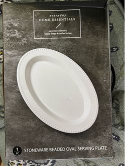 New Stoneware Oval white serving plate
