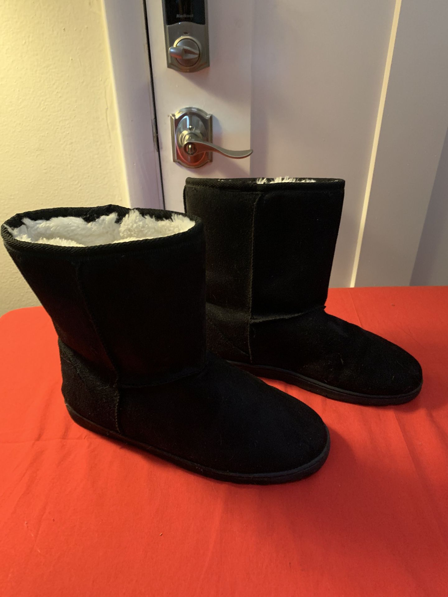 Dawgs Women's Suede Faux Fur Mid-Calf Classic Winter Boots Rubber Sole