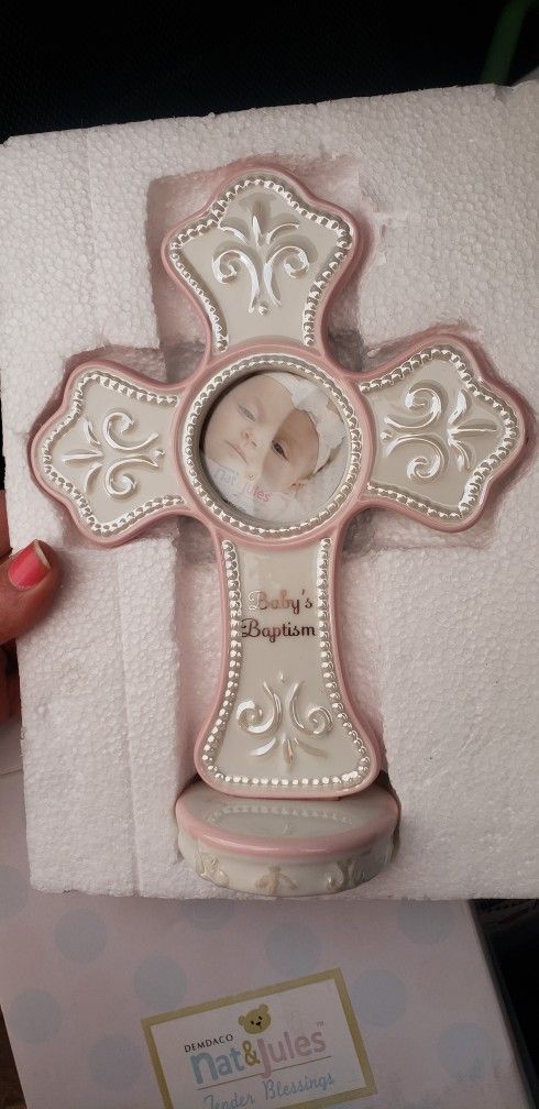 Baby Bastism Cross Picture Frame