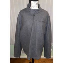 Men’s Gray Fleece Wool Jacket Casual Coats