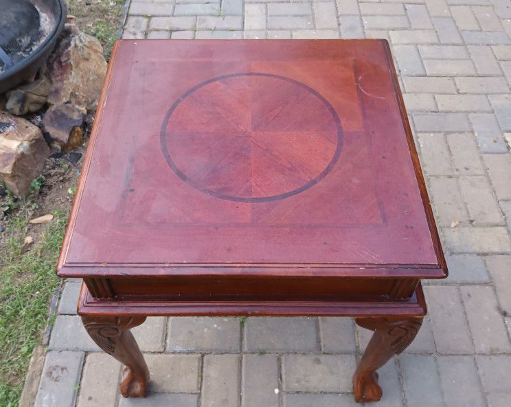 Solid Wood End Table For Sale 