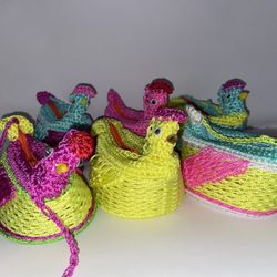 Hand Crochet Chicken Mini Purse 
