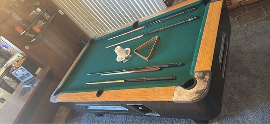 FREE POOL TABLE WITH CUES