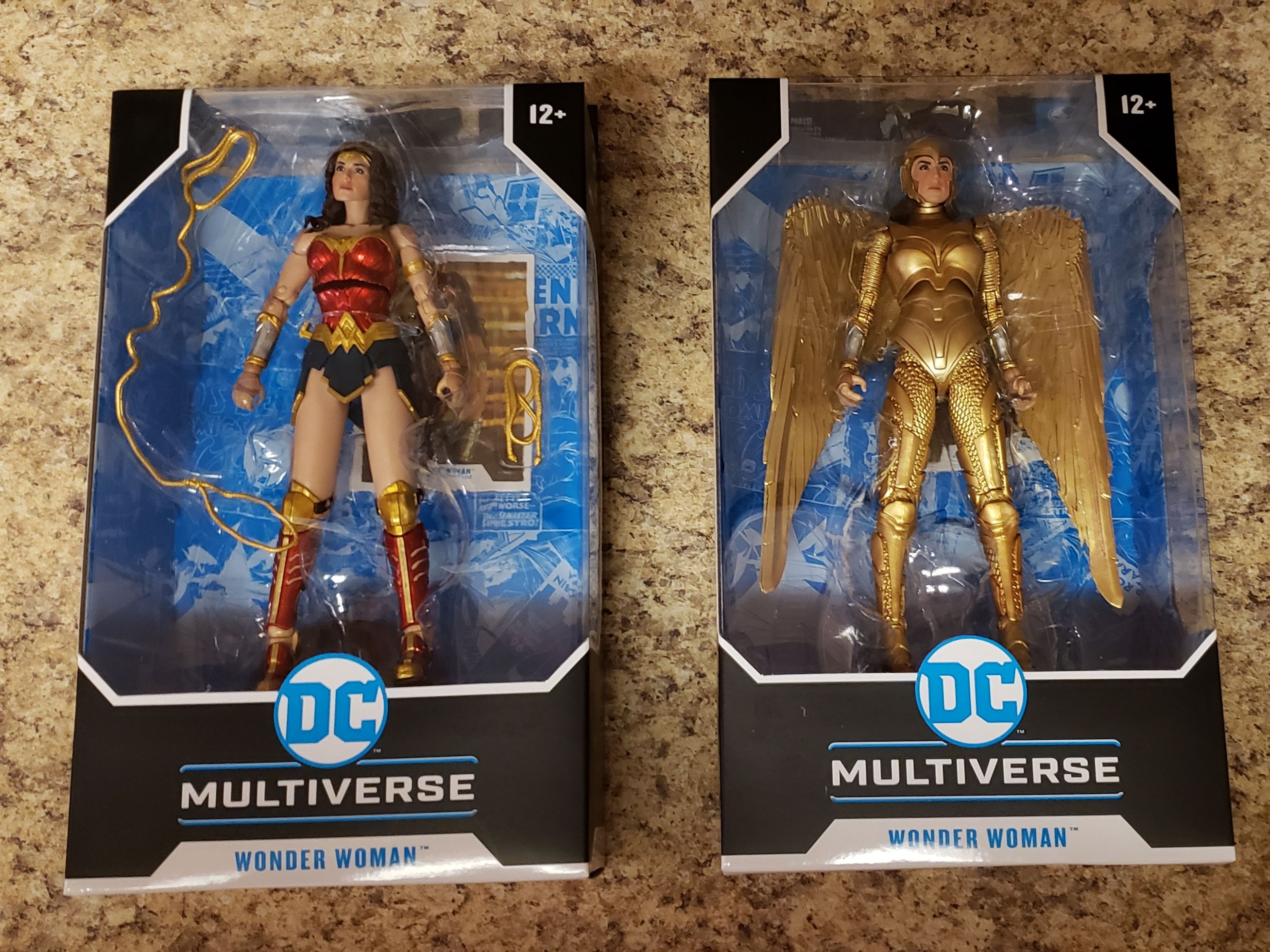 Set of 2 Mcfarlane Toys DC Multiverse Wonder Woman 7" Action Figures Golden 1984