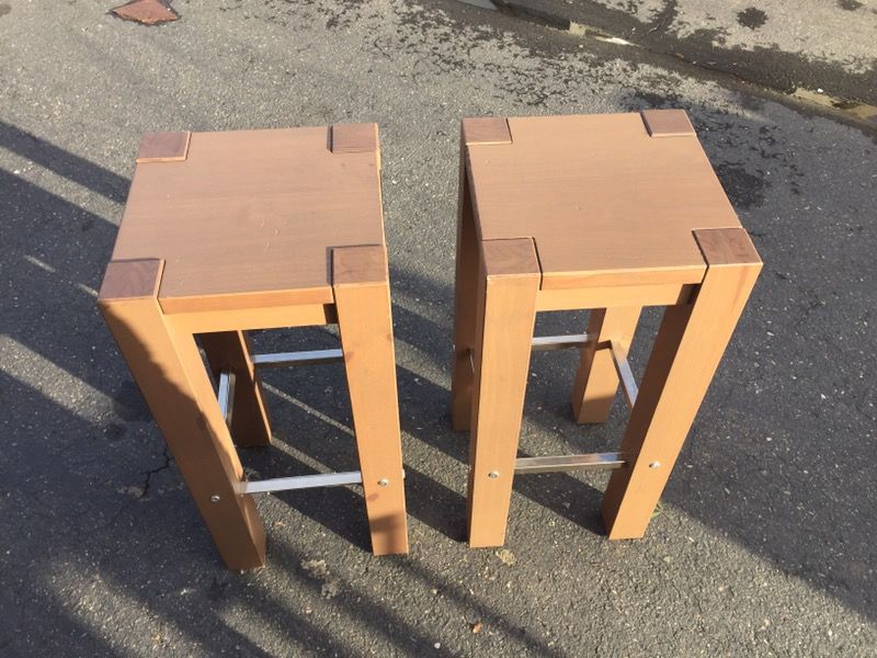 Ikea Bodarna Solid Wood Bar Stool Set of 2 Brown 102.636.61