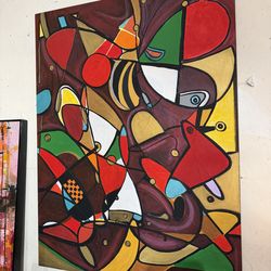 Oil on canvas, beautiful colors, abstract