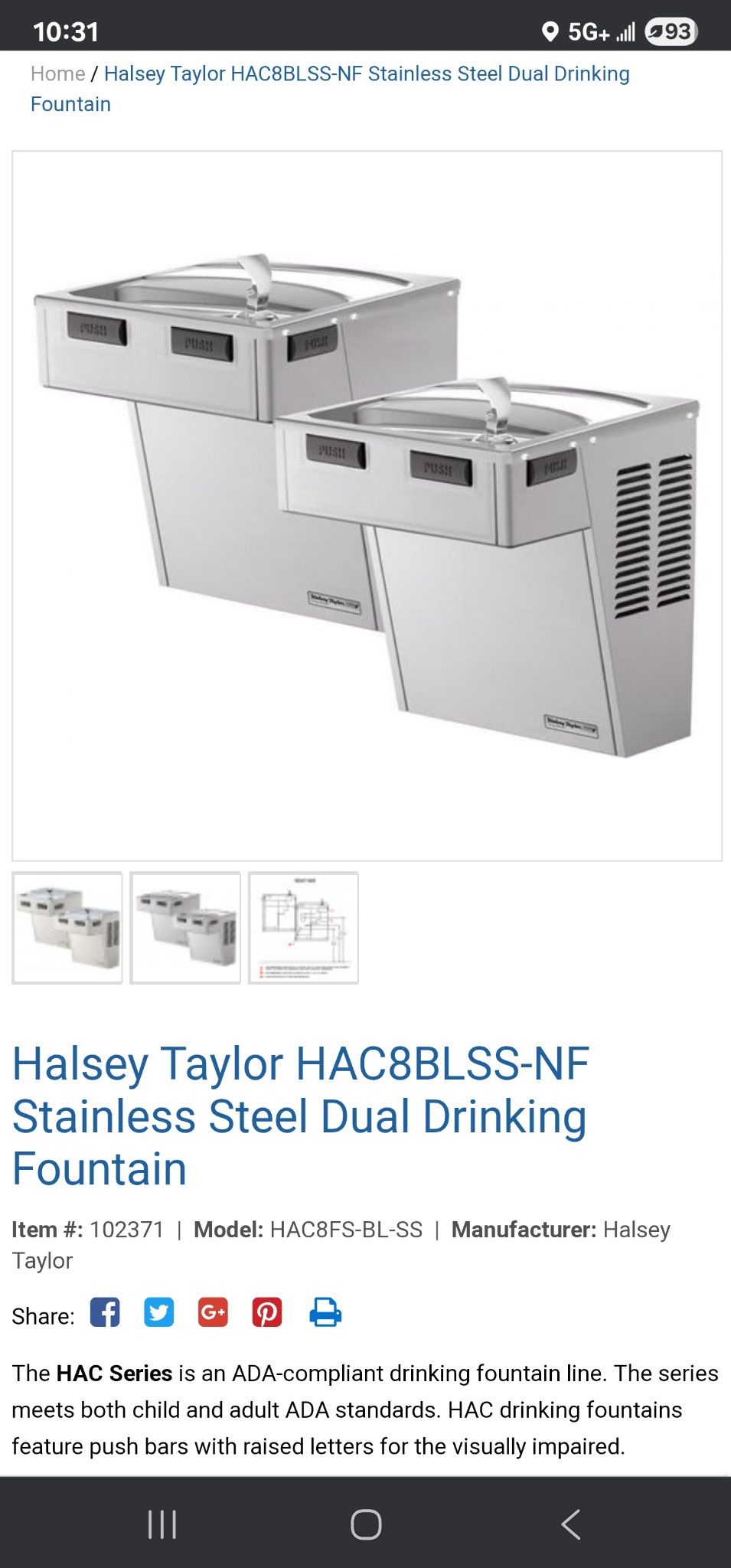 Brand New Dual Drinking Fountains