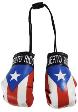 Puerto Rico Flag Design Car Mini Boxing Gloves 🇵🇷