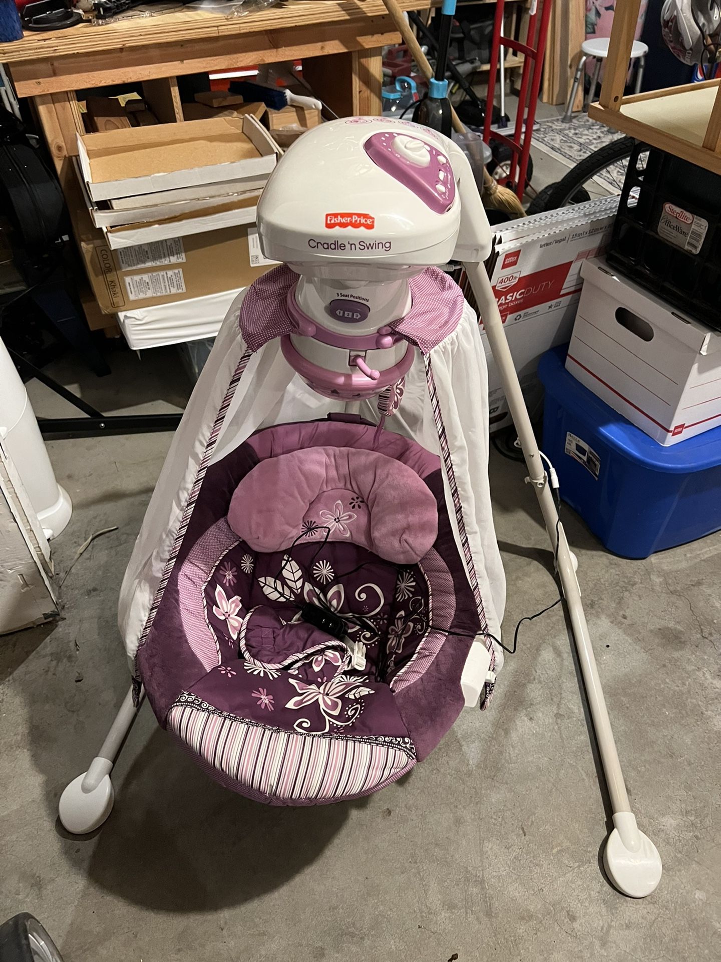 Fisher Price Purple Fairytale Swing Cradle ‘n Swing 