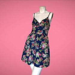 Abercrombie & Fitch Floral Sundress Dress Blue Med