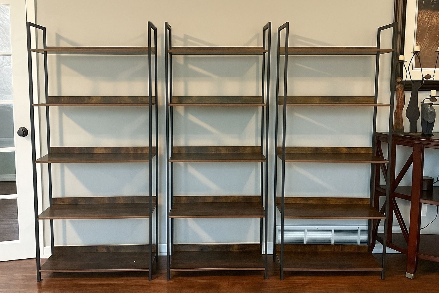 Three Vintage Style Standing Shelves
