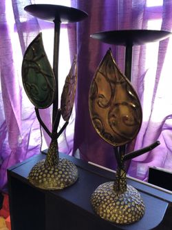 Two Metal candle holders