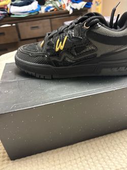 Watson sz 12 Black Low-Top Sneaker with Gold Logo