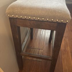 Two Upholstered Bar Stools 
