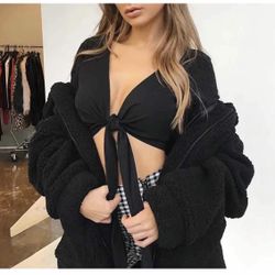 $40 Brand New Black Teddy Bear Coat