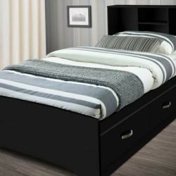 Full size Book case Storage bed frame