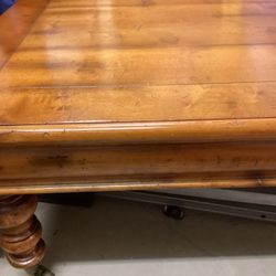 Vintage Solid Wood Square Wheel Coffee Table Asking $475. Obo 