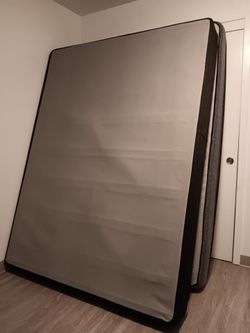 QUEEN SIZE MATTRESS AND BOX SPRING.