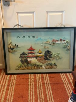 Vintage Chinese of abalone shell art wall