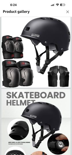 OutdoorMaster Skateboard Helmet & Pad Set
